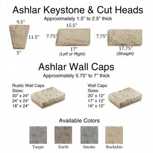 Ashlar Keystones, Cut Heads & Wall Caps