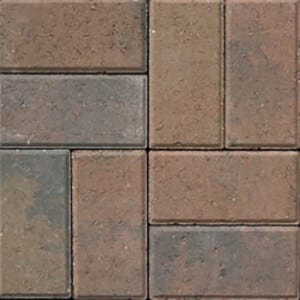 Gem Pavers Dark Orange/Tan/Charcoal Mix (Grey Cement)