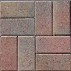 Gem Pavers Red/Tan/Charcoal Mix (Grey Cement)