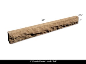 5" Chiseled Stone Lintel - Buff