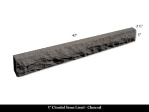 5" Chiseled Stone Lintel - Charcoal