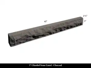 5" Chiseled Stone Lintel - Charcoal