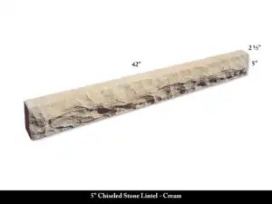 5" Chiseled Stone Lintel - Cream