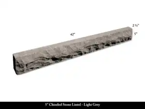 5" Chiseled Stone Lintel - Light Grey
