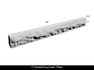 5" Chiseled Stone Lintel - White