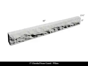 5" Chiseled Stone Lintel - White