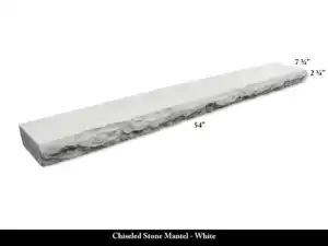 Chiseled Stone Mantel - White