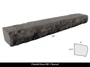Chiseled Stone Sill - Charcoal